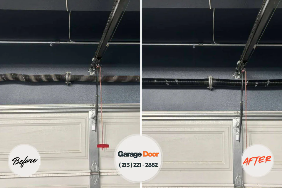 Before and after: garage door repair Butte des Morts, WI